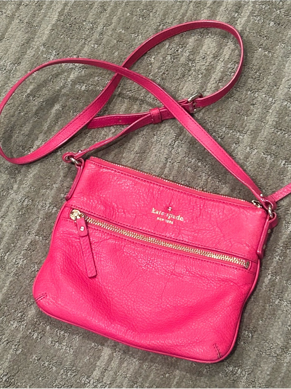 Kate Spade New York Bright Pink Leather Cobble Hill Ellen Crossbody Bag